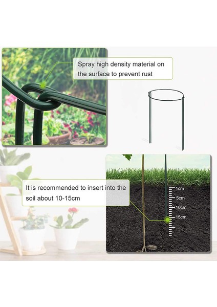 Bitki Destek Hisse Senedi, 4 Pack Yarı Yuvarlak Metal Bahçe Fabrikası Destekleri, Yeşil Bahçe Fabrikası Destek Yüzüğü, Bahçe Sınır Destekleri (Yurt Dışından) fırsatları