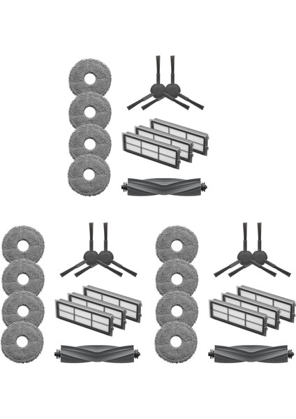 Dreamebot L10S Pro Aksesuar Seti Için 3'lü Set - Ana Fırça Yan Hepa Filtreleri Paspas Bezi (Yurt Dışından)