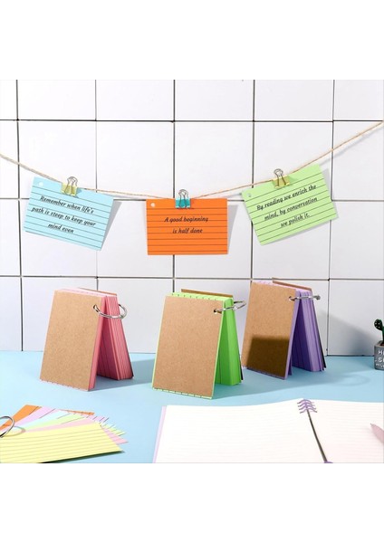 Ring ile 600 Adet Dizin Kartı, 3 x 4 Inç Renkli A7 Ring Alt Çizgisi Çalışma Kartları ile Renkli Flash Kartlar (Yurt Dışından) indirimleri