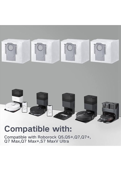 Q5+ S7 Maxv Ultra Robot Süpürge Için Toz Torbası, 3l Büyük Kapasiteli Acuum Uyumlu (8 Adet) (Yurt Dışından) indirimleri