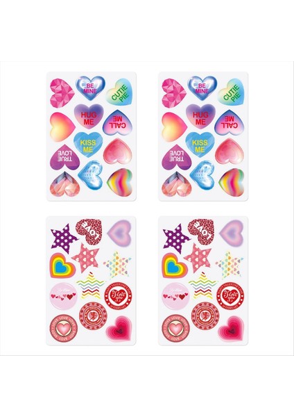 4 Paket Sevgililer Günü Partisi Dekorasyon Çıkartmaları Sevgililer Günü Tatil Zarfı Hediye Aşk Çıkartmaları (Yurt Dışından)