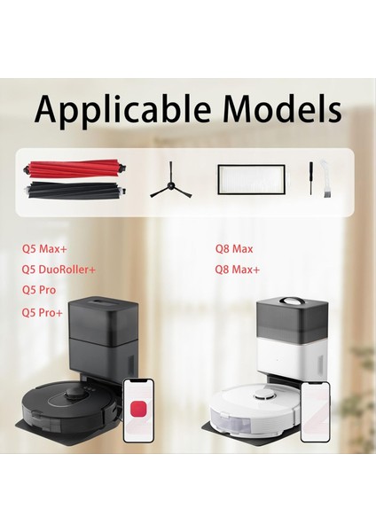 Q5 Max+/ Duoroller+/q5 Pro/q5 Pro+/q8 Max/ Q8 Max+ Robot Süpürge, Ana Fırça Hepa Filtresi Için Yedek Kitler (Yurt Dışından) modelleri