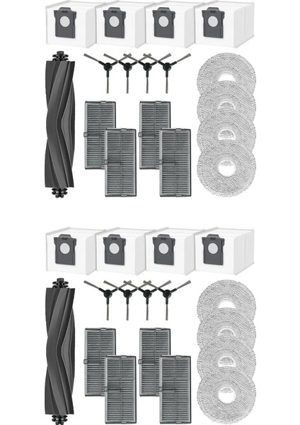 E30 Ultra Yedek Parça Aksesuarları Için 2'li Set Ana Yan Fırça Hepa Filtre Paspas Bezi Toz Torbaları (Yurt Dışından)