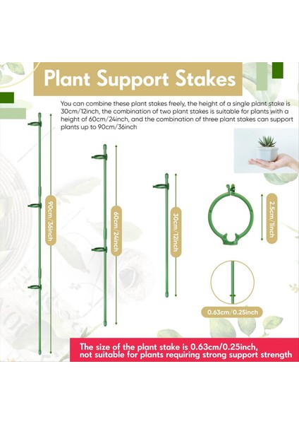 30 Pcs Ayarlanabilir Bitki Destek Peşeri Bahçe Tek Kök Destek Payları Bitki Klipsleri ve Boru 11.8inç Bağlayın (Yurt Dışından) modelleri