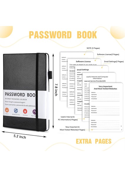 Alfabetik Sekmeli 2 Adet Şifre Defteri, 7,8 x 5,2 Inç (Yurt Dışından) modelleri