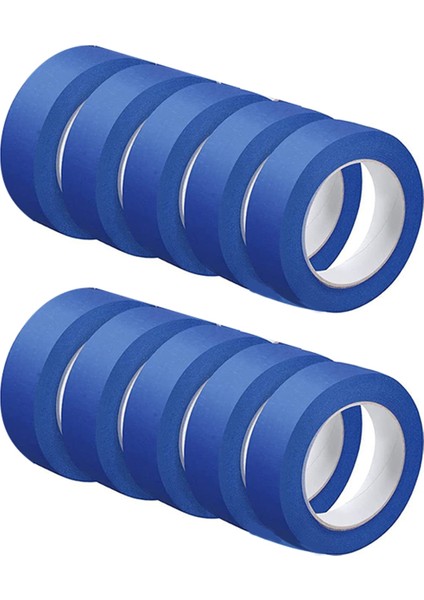 10 Rulo Mavi Boyacı Bandı Duvar Güvenli Boya Bandı 1,2 Inç x 55 Yard (Yurt Dışından)