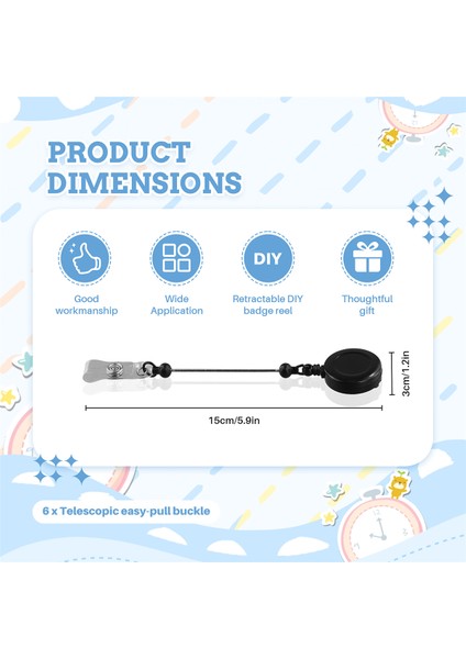 6 Adet Boncuklu Geri Çekilebilir Rozet Makarası Klips Tutucu Klipsli Dıy Hediye (Yurt Dışından) fırsatları