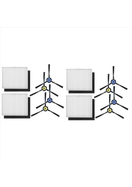 V8S X750 X785 V80 Robot Süpürge Parçaları, Hepa Filtreleri, Yan Fırça ile Uyumlu 2x Yedek Parça (Yurt Dışından)