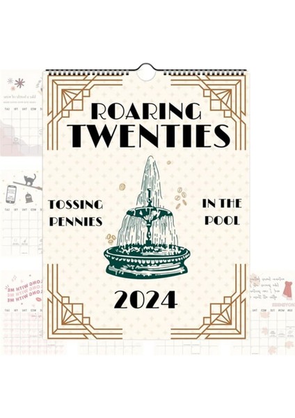 2024 Kükreyen Yirmili Takvim Duvar Takvimi, 12 Aylık Takvim Planlayıcısı, Komik Asılı Aylık Duvar Takvimi, 1pcs (Yurt Dışından)