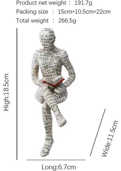 Okuma Kadın Heykelcik Pulpası Kadın Okuma Kitaplık Dekoru Okuma Oturma Odası Kitaplık Için Kadın Heykel Süslemesi (07) (Yurt Dışından)