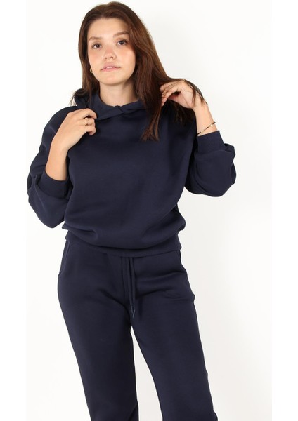 2610 Kapşonlu Paçası Lastikli Üç İplik Takım