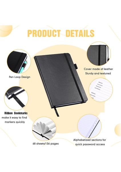 Alfabetik Sekmeli 2 Adet Şifre Defteri, 7,8 x 5,2 Inç (Yurt Dışından) indirimleri