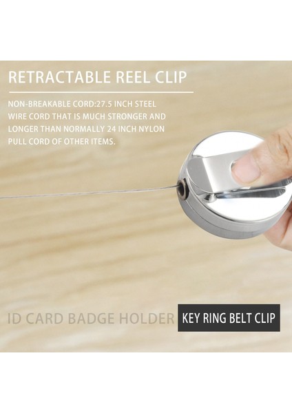 2 Paket Ağır Hizmet Geri Çekilebilir Rozet Tutucu Makarası, Metal Kimlik Rozeti Tutucu Kemer Klipsli Anahtar Yüzük Kart Anahtarlık Gümüş (Yurt Dışından) modelleri