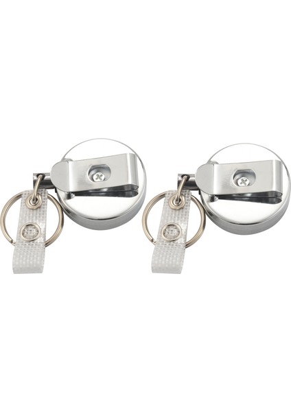 2 Paket Ağır Hizmet Geri Çekilebilir Rozet Tutucu Makarası, Metal Kimlik Rozeti Tutucu Kemer Klipsli Anahtar Yüzük Kart Anahtarlık Gümüş (Yurt Dışından) indirimleri