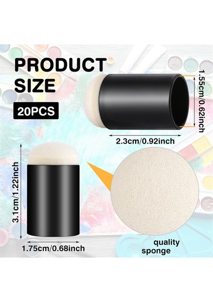 20 Adet Parmak Sünger Daubers,parmak Boyama Süngeri El Sanatları Çizimi (Yurt Dışından) fiyatları