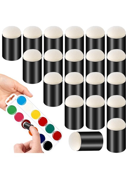 20 Adet Parmak Sünger Daubers,parmak Boyama Süngeri El Sanatları Çizimi (Yurt Dışından) modelleri