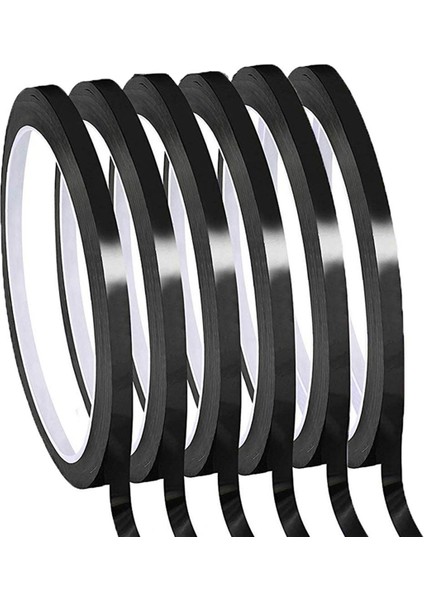 6 Rulo 1/8 Inç Ince Beyaz Tahta Kuru Silinebilir Çizgi Izgara Bandı (Siyah) (Yurt Dışından)