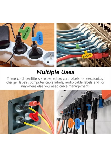 60 Pcs Kablo Etiketleri Kablo Etiketleri Kablo Yönetimi ve Tanımlama Için Tel Etiketler Etiketlerine Çok Renkli Yazma (Yurt Dışından) indirimleri
