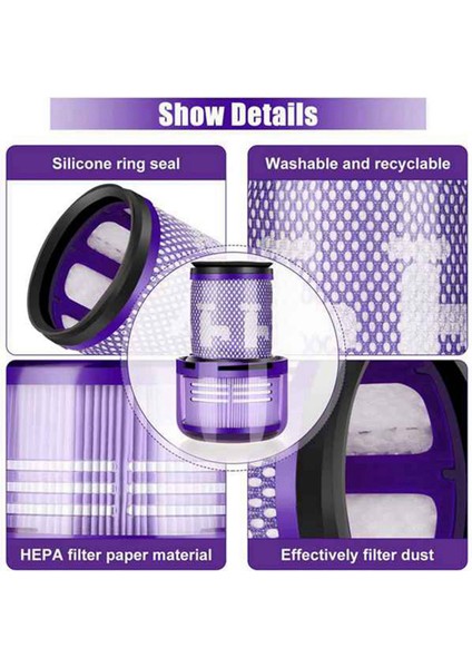 Detect Slim, Slim Vakumlar ile Uyumlu 2x V12 Filtre, 971517-01 Parçası ile Karşılaştırın (Yurt Dışından) modelleri