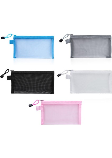 5pcs Mesh Fermuar Kesesi Temiz Belge Çanta Dosya Klasörleri Kırtasiye Kurşun Kalem Kasa Depolama Çantaları 5 Renk A6 (19X11CM) (Yurt Dışından) modelleri