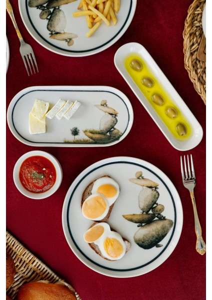 Kayra 16 Parça 6 Kişilik Porselen Kahvaltı Takımı