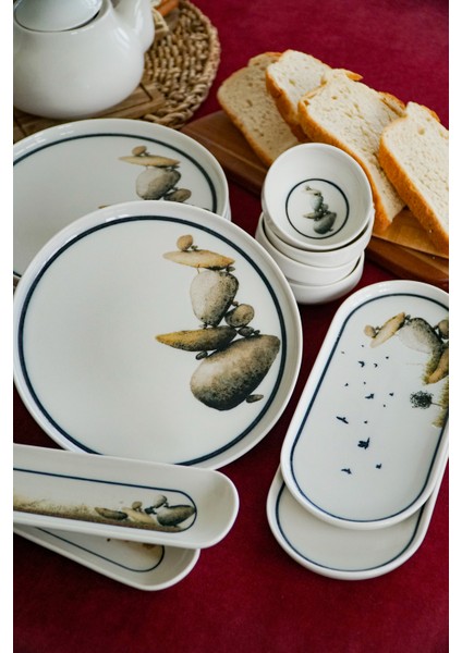 Kayra 16 Parça 6 Kişilik Porselen Kahvaltı Takımı