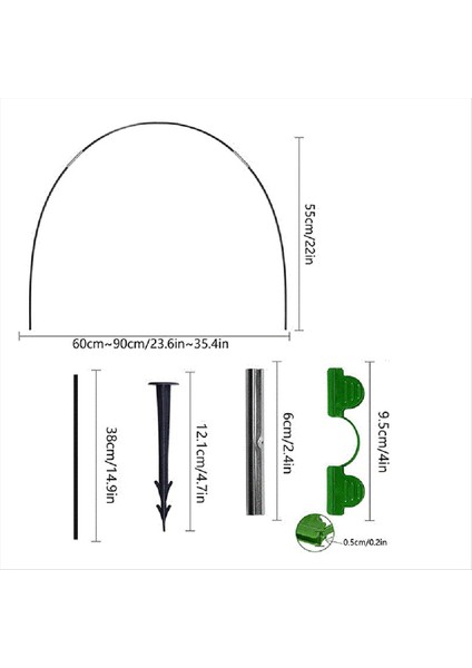 18PCS Netting Tüneli Için Bahçe Çemberleri, Bahçe Çember Çember Çerçeve Esnek Tünel Kemeri Koruma Koruma Çemberleri (Yurt Dışından) fiyatları