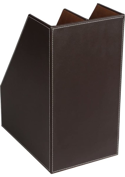 Pu Deri Masaüstü Dosya Klasörü Organizatör ve Belge Dosyası Stand Dergileri Dergisi Tutucu Rafı 2 Yuva (Kahverengi) (Yurt Dışından) modelleri