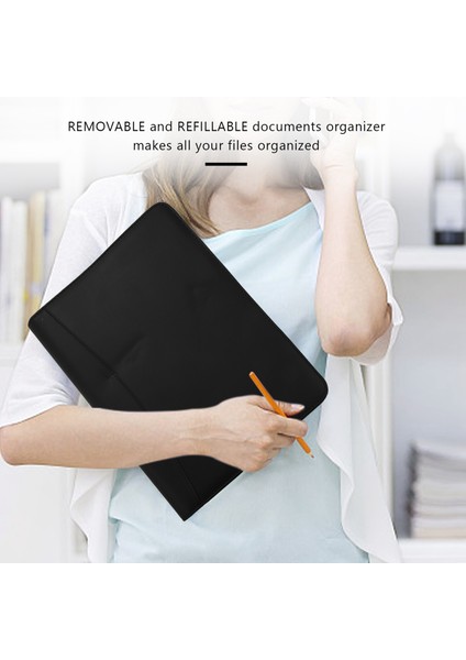 A4 Deri 3 Yüzük Portföy Bağlayıcı Iş Binder Padfolio Röportaj ve Işletme Için Defter Ped ile (Yurt Dışından) fırsatları