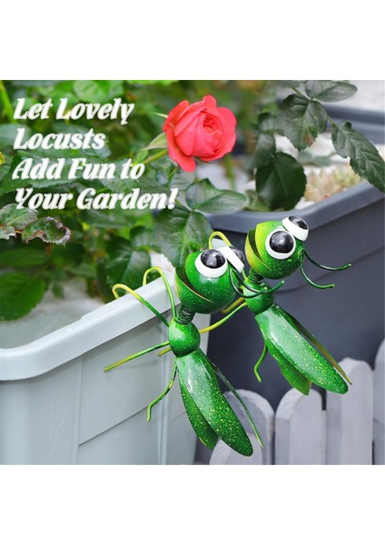 Böcek Metal Duvar Sanatı, 3D Keçiboynuzu Metal Duvar Heykeli, Dış Duvar Dekoru Çit Dekorasyonu 2 Bahçe Seti Için (Yurt Dışından) modelleri