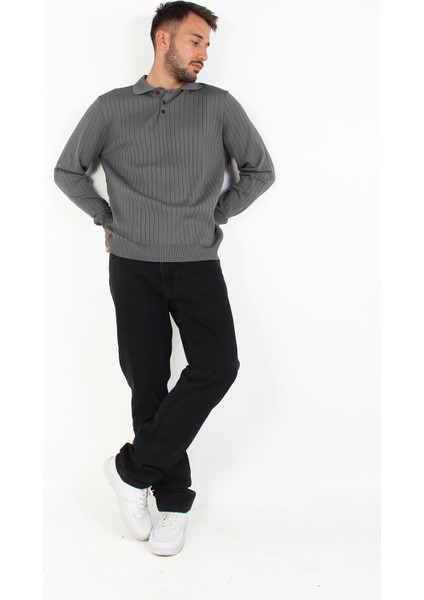 3002 Yakalı Kalın Çizgili Kazak