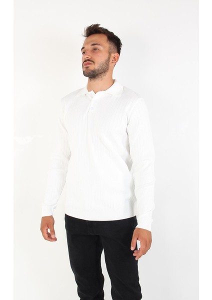 3002 Yakalı Kalın Çizgili Kazak