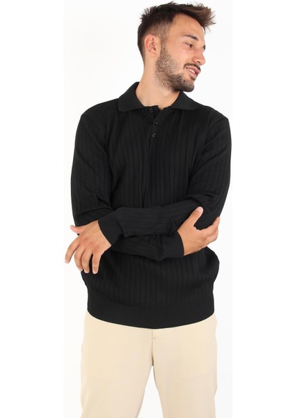 3002 Yakalı Kalın Çizgili Kazak