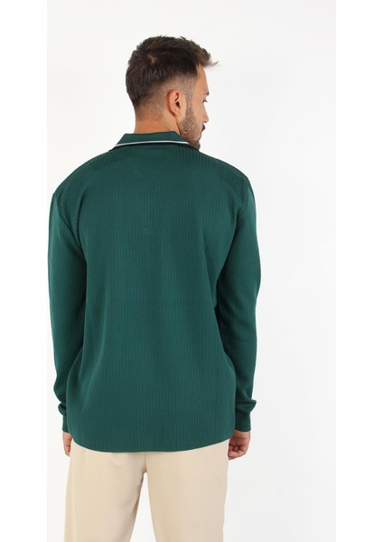 3001 İnce Çizgili Yakası Çizgili Kazak