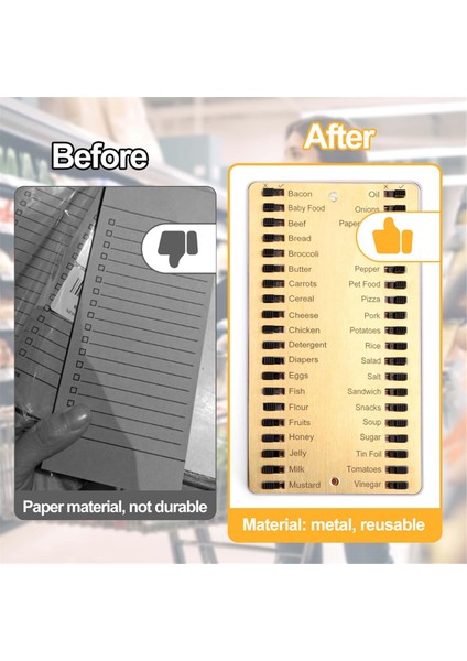 Metal Bakkal Listesi, Yeniden Kullanılabilir Alışveriş Listesi, Metal Sürgülü Alışveriş Listesi Bellek Hatırlatma Tahtası, Ev Için Uygun Araçlar (Yurt Dışından) indirimleri