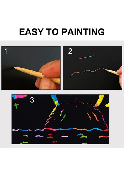 2 Adet Gökkuşağı Çizik Kağıdı Ahşap Çubuklu Çocuk Sanat Kitabı (Yurt Dışından) fiyatları