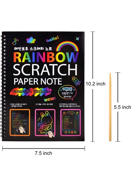 2 Adet Gökkuşağı Çizik Kağıdı Ahşap Çubuklu Çocuk Sanat Kitabı (Yurt Dışından) modelleri