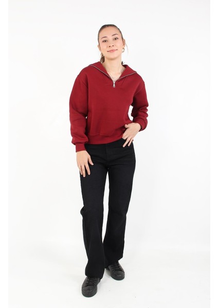 2512 Geniş Yaka Fermuarlı Sweat