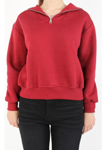 2512 Geniş Yaka Fermuarlı Sweat