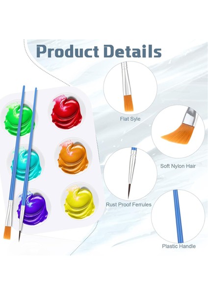 Boya Fırçası Paleti Seti 100 Adet Naylon Boya Fırçaları 50 Adet Boya Tepsisi (Yurt Dışından) modelleri