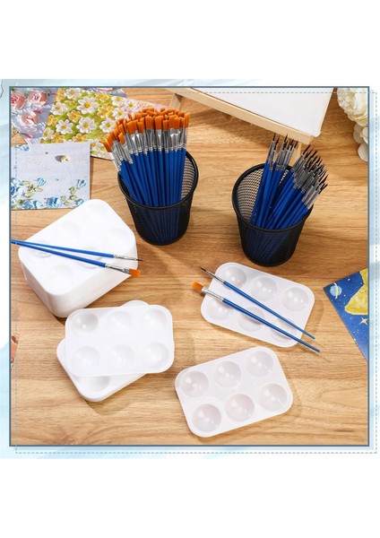 Boya Fırçası Paleti Seti 100 Adet Naylon Boya Fırçaları 50 Adet Boya Tepsisi (Yurt Dışından) fırsatları