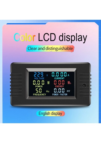 Peacefair PZEM-022-VH Tek Fazlı Ac Volt Amp Ölçer Renk Ekran Renk Ekran Frekans Güç Faktörü Wattmetre Güç Ölçer 100A Açık Ct ile (Yurt Dışından) fiyatları