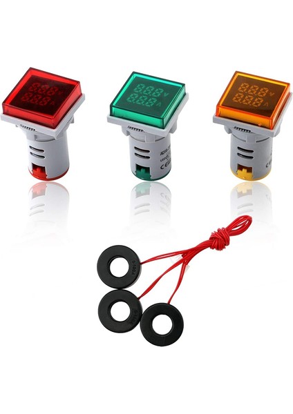 Ac Volt Amp Metre, Ac 20-500V 0-100A Mini Multimetre LED Çift Ekran Voltmetre Ammetre Voltajı ve Akım Sayacı Test Cihazı (Yurt Dışından)