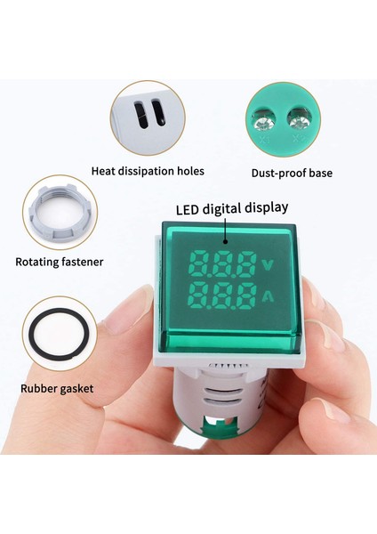 Ac Volt Amp Metre, Ac 20-500V 0-100A Mini Multimetre LED Çift Ekran Voltmetre Ammetre Voltajı ve Akım Sayacı Test Cihazı (Yurt Dışından) modelleri