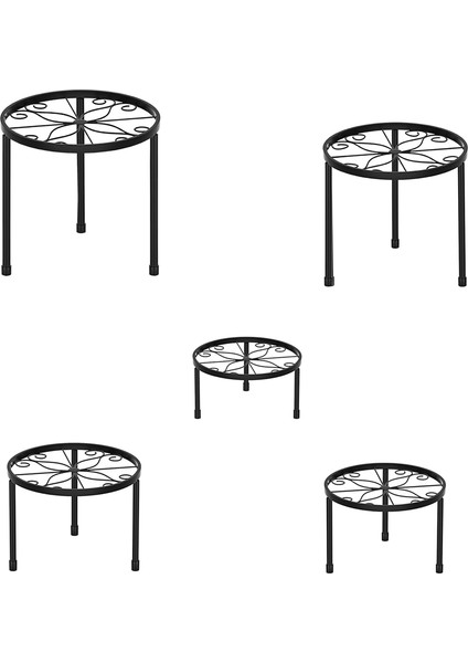 5 Paket Metal Bitki, Açık Kapalı, Porsuk Önleyici Demir Saksısı Standı Ev, Veranda ve Bahçe Siyahı (Yurt Dışından)
