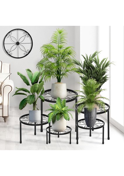 5 Paket Metal Bitki, Açık Kapalı, Porsuk Önleyici Demir Saksısı Standı Ev, Veranda ve Bahçe Siyahı (Yurt Dışından) modelleri