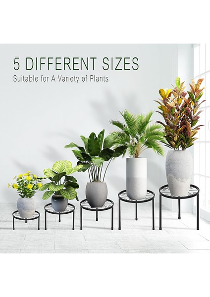 5 Paket Metal Bitki, Açık Kapalı, Porsuk Önleyici Demir Saksısı Standı Ev, Veranda ve Bahçe Siyahı (Yurt Dışından) fırsatları