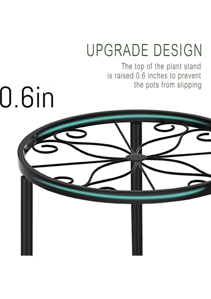 5 Paket Metal Bitki, Açık Kapalı, Porsuk Önleyici Demir Saksısı Standı Ev, Veranda ve Bahçe Siyahı (Yurt Dışından) indirimleri