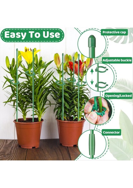 28 Adet Bitki Bahisleri Ayarlanabilir Bitki Destek Çubukları, 28 Halkalı Bitki Destek Bahisleri ve Saksı Bitkileri Için 14 Bağlantı Fakültesi (Yurt Dışından) indirimleri