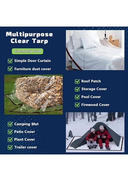 Memurlu Su Geçirmez - Açık Ağır Hizmet Tipi Muşamba, Dış Mekan Şeffaf Kapak 2X3M (Yurt Dışından) modelleri